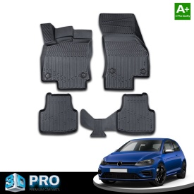 Set covorase auto cauciuc VW GOLF 7 VII 2012-2020, forma tavita 3D - Img 2