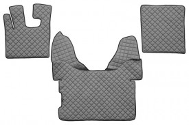Set covorase camion, piele ecologica compatibil cu DAF XF105 2005-2012, XF106 2012-> Gri, AUTOMAT