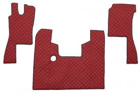 Set covorase camion, piele ecologica compatibil cu SCANIA R 1995-2005 Rosu, MANUALA - Img 1