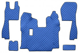 Set covorase camion, piele ecologica compatibil cu SCANIA R 2010-2016 Albastru, MANUALA, scaune normale
