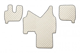 Set covorase camion, piele ecologica compatibile cu IVECO STRALIS AS 2002-2012, cabina mare, automata crem - Img 1