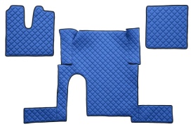 Set covorase camion, piele ecologica compatibile cu Man TGX 2007-2017 Manual, Albastru, cu un sertar