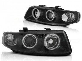 Set faruri compatibile cu SEAT Leon (1999-2004) / Seat Toledo (1999-2004) Angel Eyes Black CCFL