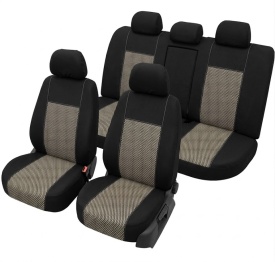 Set huse auto pentru scaune pentru VW Passat B6 2005-2010 sedan, negru cu crem, material textil, Lichidare stoc!
