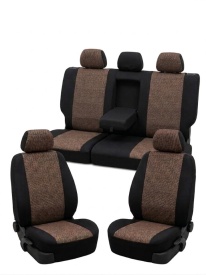Set huse auto pentru scaune, VW GOLF IV 1998-2005, material textil negru cu maro, Lichidare stoc!