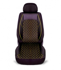 Set huse scaune auto compatibil Dacia Duster 2010-2017, fata-spate, piele cu textil, negru cu galben - Img 3