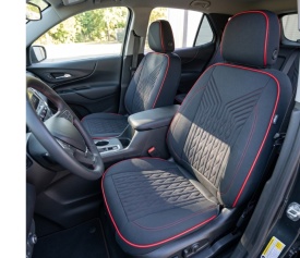 Set huse scaune auto compatibil VW Passat B6 2005-2010, fata-spate, material textil negru cu cusatura rosie - Img 6