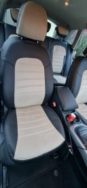 Set huse scaune auto, dedicate Audi A6 C7 2011-2018, piele ecologica cu textil, negru cu negru, Lichidare stoc! - Img 2