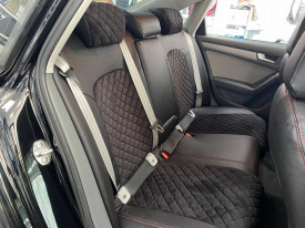 Set huse scaune auto, dedicate Dacia Duster II 2018-> piele ecologica cu textil, negru - Img 3