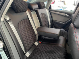 Set huse scaune auto, dedicate Dacia Duster II 2018-> piele ecologica cu textil, negru cu maro - Img 3