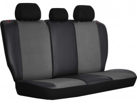 Set huse scaune auto, dedicate Opel Zafira C 2012->, cu 5 locuri, piele ecologica cu alcantara, negru cu gri - Img 3
