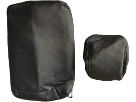 Set huse scaune auto, dedicate VW Passat B8 2015->, piele ecologica neagra si cusaturi maro in romb, Lichidare stoc! - Img 3