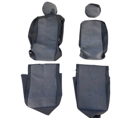 Set huse scaune auto fata 2+1 compatibile cu VW Crafter 2017->, material textil, negru cu gri, Van, Doka - Img 4