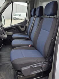 Set huse scaune auto fata 2+1 compatibile cu VW Crafter 2017->, material textil, negru cu albastru, Van, Doka - Img 3