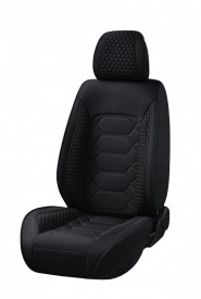 Set huse scaune auto universale, material textil negru, fata-spate - Img 2