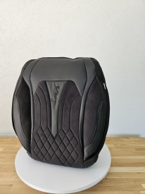 Set huse scaune auto universale seria SIDNEY, material textil negru si piele ecologica neagra, fata-spate, compatibil airbag - Img 7
