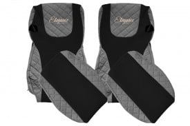 Set huse scaune camion compatibil cu DAF XF105 XF106 2012-> euro 6, Negru cu gri, piele ecologica cu velur - Img 1