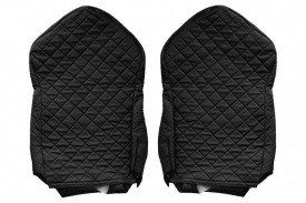 Set huse scaune camion compatibil cu Iveco S-Way 2019->, Negru, piele ecologica cu velur - Img 3