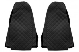Set huse scaune camion compatibil cu SCANIA Seria R G P 2005-2016, Negru, piele ecologica cu velur, tetiere integrate - Img 3