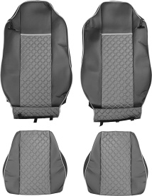 Set huse scaune camion compatibile cu IVECO STRALIS S-WAY 2021->, piele ecologica negru cu gri - Img 3