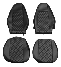 Set huse scaune camion compatibile VOLVO FH4 2013-> euro 6, piele ecologica neagra - Img 3