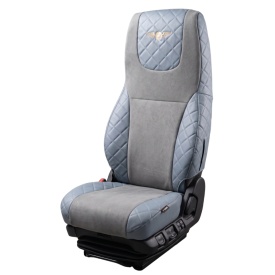Set huse scaune camion DAF XF105 XF106 2012-> euro 6, culoare gri, piele ecologica cu velur - Img 4