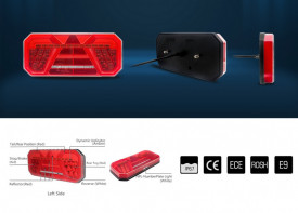 Set lampi 7 functii, stanga dreapta, 12-24V, LED, semnalizare dinamica, 350mm X 131mm X 35mm - Img 3