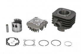 Set motor , cilindru , piston, segmenti, chiulasa si set garnituri 2T , capacitate 80cc compatibil cu Yamaha Neo'S Jog, Minarelli orizontal - Img 1