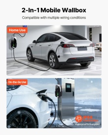 Statie incarcare mobila, Wallbox mobil, 7,4 kW 32A, incarcator portabil EV tip 2, incarcator auto monofazat pentru vehicule electrice cu cablu de incarcare de 6 m, priza CEE, ecran LCD, statie de incarcare EV reglabila, cutie de control IP66 - Img 5