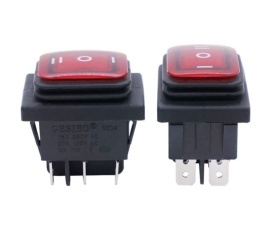 Buton intrerupator Gesibo 3 pozitii, iluminat rosu 6 picioare 250V 16A, bucata - Img 3