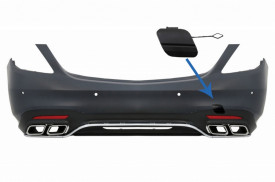 Capac carlig de remorcare Bara Spate compatibil cu Mercedes S-Class W222 Facelift 2017-> S63 A-Design - Img 2