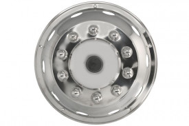 Capac roată față, material: oțel inoxidabil, diametru jantă: 22,5 inch, convex