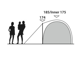 Cort camping tip cupola cu 2 camere, potrivit pentru 5 persoane, 360x320x180 cm, Outwell Tent Cloud 5 - Img 9