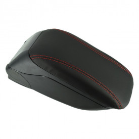 Cotiera auto universala neagra si cusatura rosie - Img 3