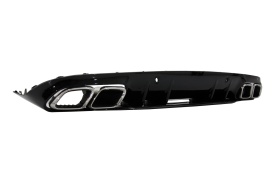 Difuzor Bara Spate compatibil cu MERCEDES C-Class C205 A205 Coupe Cabriolet 2014-2019 Facelift C63S Design Silver Tips - Img 8