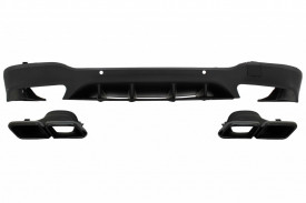 Difuzor Bara Spate cu Evacuari Negre compatibil cu Mercedes GLC X253 SUV 2015-2019 GLC63 Design Night Package - Img 2