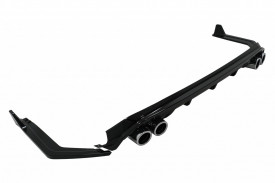 Difuzor Bara Spate cu Ornamente Bara Spate Flapsuri compatibil cu Toyota Corolla XII Sedan 2019-> Negru Lucios - Img 5