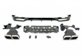 Difuzor Bara Spate cu Ornamente Toba Crom compatibil Mercedes E-Class W213 Sport Line 2016-2019 E63 Design - Img 6