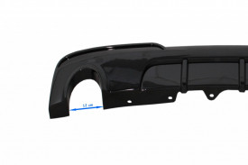 Difuzor de aer cu evacuare dubla compatibil cu BMW F10 F11 Seria 5 Non-LCI LCI 2011-2017 M-Technik Design Negru Lucios - Img 3