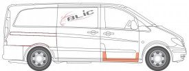 Element reparatie prag Mercedes Vito W639 2004-2014, parte montare dreapta fata inalt - Img 2