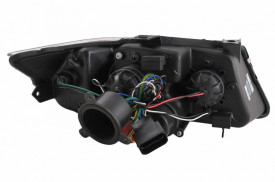 Faruri 3D LED compatibil cu BMW Seria 3 E90 E91 Angel Eyes 2005-2008 Negru - Img 5