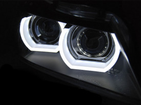 Faruri Bi-Xenon U-Led 3D Angel Eyes compatibil cu BMW Seria 3 E90 E91 2008-2011 Fundal gru - Img 7