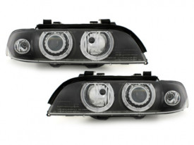 Faruri compatibil cu BMW Seria 5 E39 (09.1995-06.2003) Angel Eyes D2S/H7 Negru - Img 4
