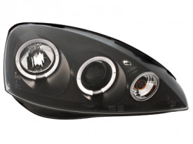Faruri compatibil cu Opel Corsa C (2000-2006) 2 Angel Eyes Negru - Img 2