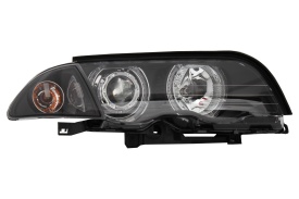 Faruri compatibile cu BMW E46 Limousine Touring 1998-2001 Angel Eyes Fundal Negru - Img 9