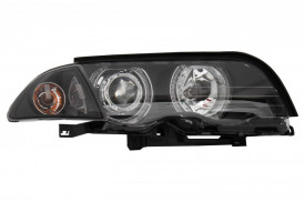 Faruri compatibile cu BMW E46 Limousine Touring 1998-2001 Angel Eyes Fundal Negru - Img 2