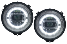Faruri Full LED compatibil MERCEDES G-Class W463 (2005-2017) Crom Facelift 2018 Design cu Dynamic Start Up - Img 1