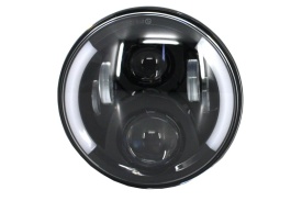 Faruri Full LED CREE compatibil cu Jeep Wrangler JK (2007-2017) Mercedes G-Class W463 (1989-2017) Land Rover Defender Negru - Img 7