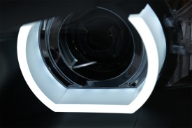 Faruri Halogen U-Led 3D Dual Halo Rims compatibil cu BMW Seria 3 E90 Limuzina E91 Touring (03.2005-08.2008) LHD Negru - Img 9