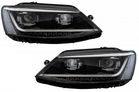 Faruri LED DRL compatibil cu VW Jetta 2011-2017 Semnal Dinamic Secvential Xenon Matrix Design - Img 4